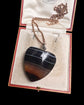 ANTIQUE HUGE BANDED AGATE HEART PENDANT