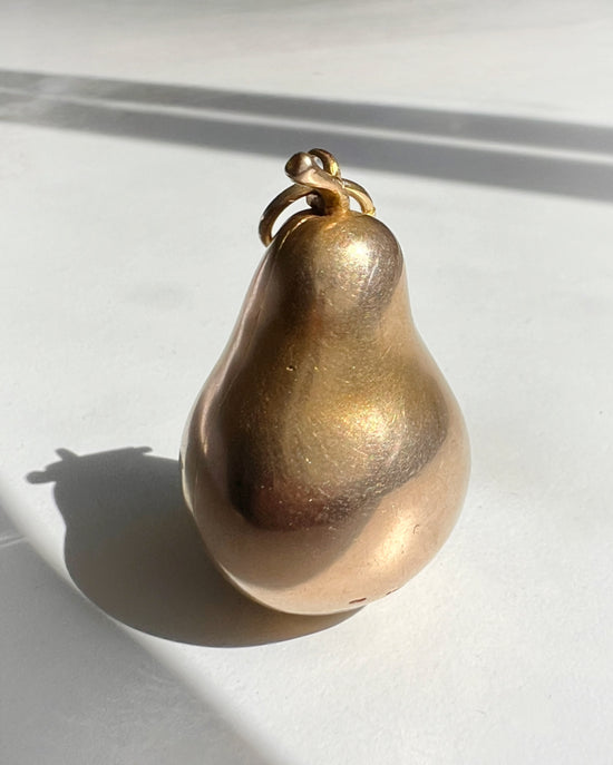 LARGE VINTAGE 9CT GOLD PEAR LOCKET PENDANT
