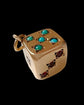 VINTAGE 9CT GOLD GEM SET DICE PENDANT