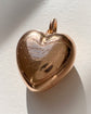 ANTIQUE LARGE PUFFY GOLD HEART PENDANT ‘TOUJOURS PRÉSENTE, TOUJOURS CHÈRE’