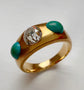 VICTORIAN CHUNKY DIAMOND & TURQUOISE RING