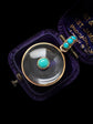 VICTORIAN GLASS LOCKET WITH TURQUOISE BAIL