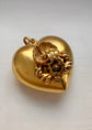 19TH CENTURY LARGE 18CT GOLD PUFFY HEART PENDANT