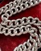 ANTIQUE CHUNKY SILVER CURB ALBERT CHAIN WITH T-BAR