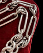 VICTORIAN SILVER PAPERCLIP & LOVERS KNOT ALBERT CHAIN