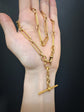 ANTIQUE 18CT GOLD PAPERCLIP ALBERT CHAIN
