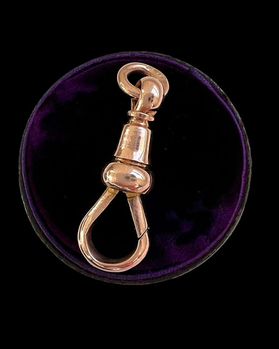 ANTIQUE CHUNKY 9CT GOLD DOG CLIP