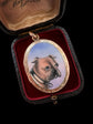 VICTORIAN PAINTED DOG LOCKET