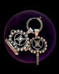 DUTCH 20TH CENTURY SILVER CHATELAINE FOB & KEY SET