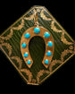 VICTORIAN 15CT GOLD & TURQUOISE HORSESHOE PENDANT