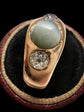 CATS EYE CHRYSOBERYL & OLD CUT DIAMOND GYPSY RING