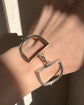 VINTAGE FRENCH SILVER LARGE STIRRUP BRACELET