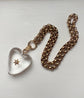 SUPERSIZED CHUNKY VICTORIAN ROCK CRYSTAL HEART PENDANT