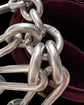 EDWARDIAN CHUNKY SILVER PAPERCLIP ALBERT CHAIN
