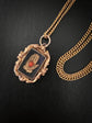 GEORGIAN GOLD & CORAL HAND & HEART PENDANT