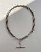 ANTIQUE SILVER CURB ALBERT WITH REMOVABLE T-BAR