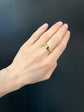 ANTIQUE SAPPHIRE & DIAMOND FLUSH SET RING