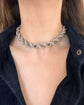SUPER CHUNKY VINTAGE SILVER TWIST CHAIN & BRACELET SET