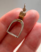 VICTORIAN PLATINUM & 15CT GOLD STIRRUP PENDANT