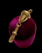 ANTIQUE 9CT GOLD ACORN & DOG CLIP CHAIN EXTENDER / BAIL