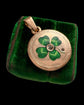 19TH CENTURY ENAMEL & DIAMOND FOUR LEAF CLOVER LOCKET