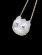 VICTORIAN CARVED MOONSTONE & DIAMOND DOG NECKLACE