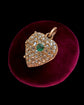 ANTIQUE 15CT GOLD DIAMOND & EMERALD HEART LOCKET