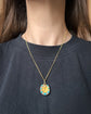VICTORIAN 15CT GOLD & TURQUOISE HORSE HOOF PENDANT