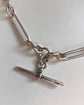 ANTIQUE CHUNKY SILVER PAPERCLIP ALBERT CHAIN