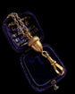 ANTIQUE 9CT GOLD ACORN & DOG CLIP CHAIN EXTENDER / BAIL