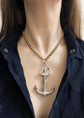 HUGE VICTORIAN SILVER ANCHOR PENDANT