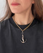 VINTAGE LARGE SILVER ANCHOR & FISH PENDANT