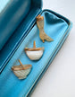 EARLY VICTORIAN MOTHER OF PEAL & HIGH CARAT GOLD BOOT PENDANT