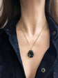 VICTORIAN CARVED ONYX HORSE HOOF PENDANT