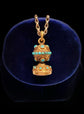VICTORIAN 15CT GOLD & TURQUOISE INTAGLIO FOB PENDANT