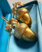 VICTORIAN LARGE 9CT GOLD ACORN EARRINGS