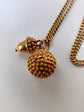 ANTIQUE 18CT GOLD MINI ACORN & CHESTNUT PENDANT