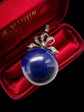 VICTORIAN LAPIS LAZULI SPHERE & DIAMOND BOW PENDANT