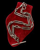 VICTORIAN SILVER TROMBONE & LOVERS KNOT ALBERT CHAIN