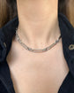 ANTIQUE SILVER PAPERCLIP & LOVERS KNOT CHAIN