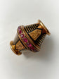 19TH CENTURY RUBY & ENAMEL 18CT GOLD SLIDER PENDANT