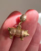 ANTIQUE 9CT GOLD PIG & ACORN PENDANT