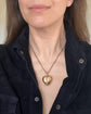 ANTIQUE LARGE PUFFY GOLD HEART PENDANT ‘TOUJOURS PRÉSENTE, TOUJOURS CHÈRE’