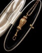 VINTAGE 9CT GOLD & DIAMOND OWL CHAIN EXTENDER / BAIL