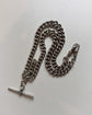 ANTIQUE CHUNKY SILVER DOUBLE ALBERT CHAIN