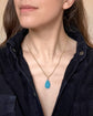 VICTORIAN LARGE TEARDROP PAVÉ TURQUOISE PENDANT