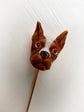 ANTIQUE ENAMEL ‘FRENCHIE’ DOG STICK PIN