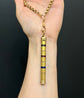 VICTORIAN 15CT GOLD & COLOURED ENAMEL TRIPLE PROPELLING PENCIL PENDANT
