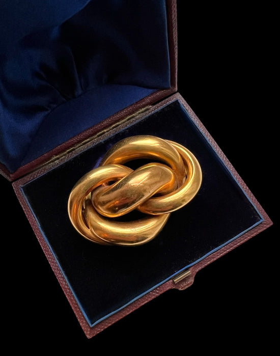 VICTORIAN 15CT GOLD CHUNKY KNOT BROOCH