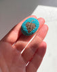 VICTORIAN DIAMOND LEAF & PAVÉ TURQUOISE BOMBE PENDANT